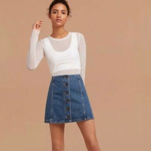 Aritzia Button-up Denim Skirt size 0